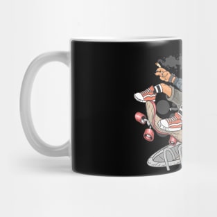 cat skateboard pop punk Mug